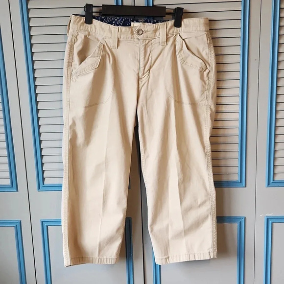 Levi's Khaki Cropped Wide Leg Pants - Picture 1 of 11